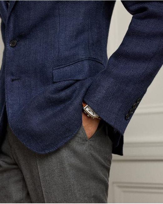 Ralph Lauren Kent Handgemaakt Visgraat Colbert in het Blue voor heren