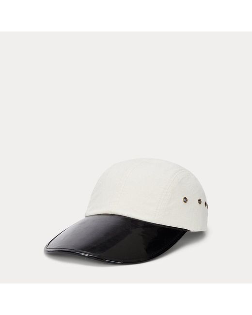 Cappellino in twill con visiera lunga di Polo Ralph Lauren in White da Uomo