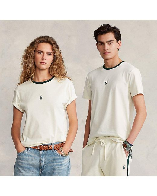 Maglietta unisex Custom Slim-Fit di Polo Ralph Lauren in White