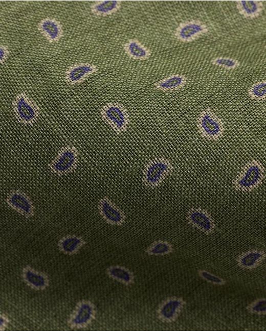 Polo Ralph Lauren Green Pine-Print Linen Tie for men