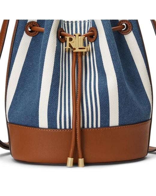 Lauren by Ralph Lauren Blue Striped Medium Andie Drawstring Bag
