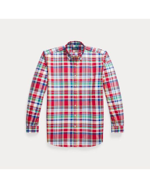 Ralph Lauren Red Big & Tall - Plaid Oxford Shirt for men
