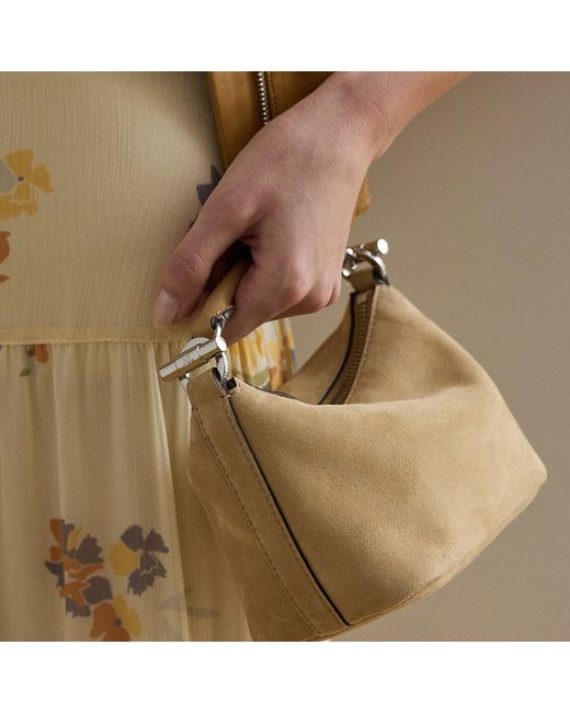 Ralph Lauren Natural Suede Mini Blaike Shoulder Bag