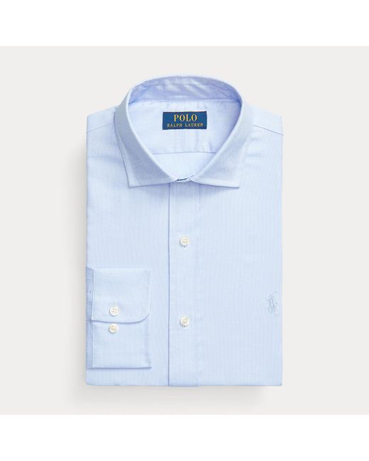 Polo Ralph Lauren Blue Custom Fit Textured Shirt for men