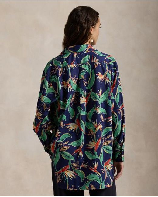 Chemise Fleurie Oversize Fit Polo Ralph Lauren en coloris Blue