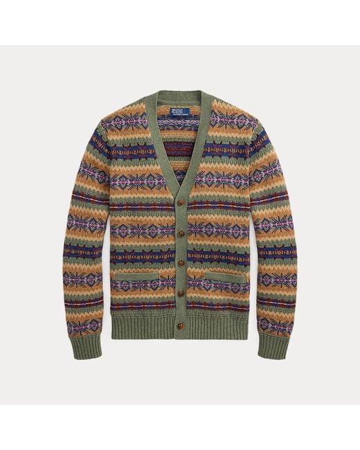 Polo Ralph Lauren Brown Fair Isle Cotton-Blend Cardigan for men