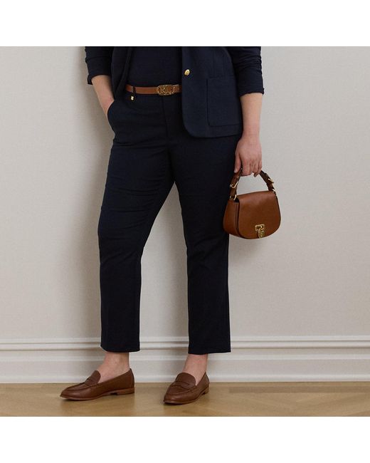 Ralph Lauren Blue Double-faced Stretch Cotton Trouser