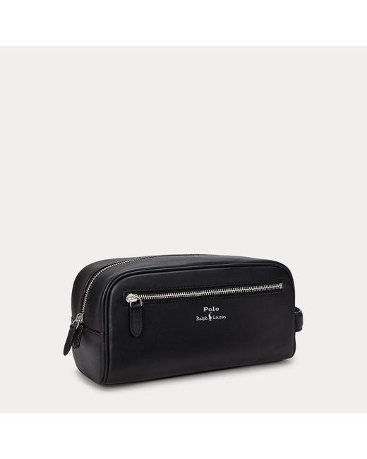 Polo Ralph Lauren Black Smooth Leather Travel Case for men