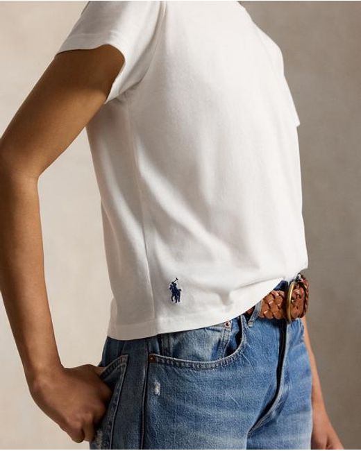 Polo Ralph Lauren White Classic Shrunken Fit Jersey T-Shirt