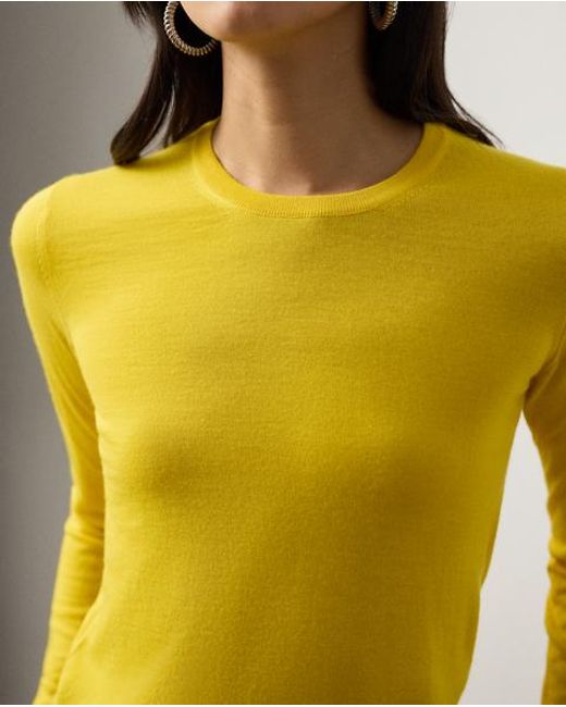 Ralph Lauren Yellow Cashmere Crewneck Sweater