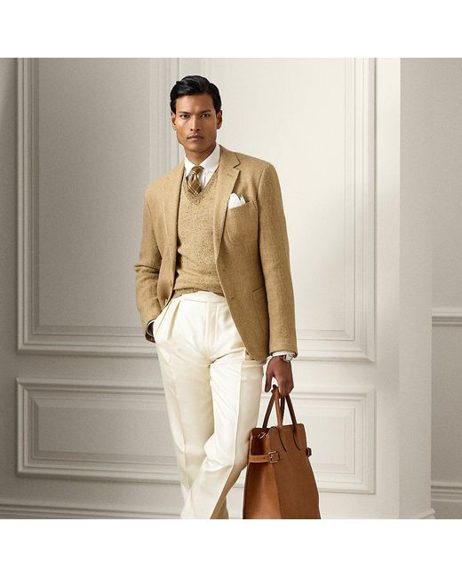 Ralph Lauren Purple Label White Ralph Lauren Gregory Hand-tailored Silk Trouser for men