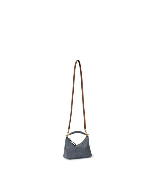 Ralph Lauren Washed Denim Mini Blaike Shoulder Bag in Red | Lyst