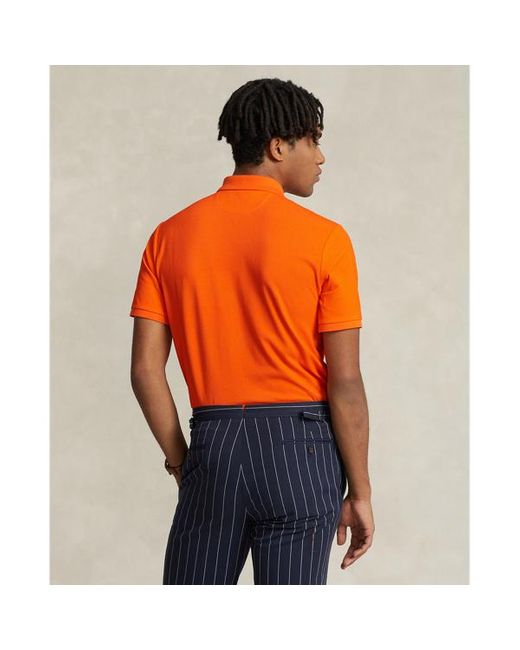 Polo Ralph Lauren Orange Classic Fit Mesh Graphic Polo Shirt for men