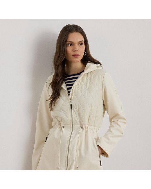 Ralph Lauren Natural Hooded Diamond-Quilted Mockneck Jacket