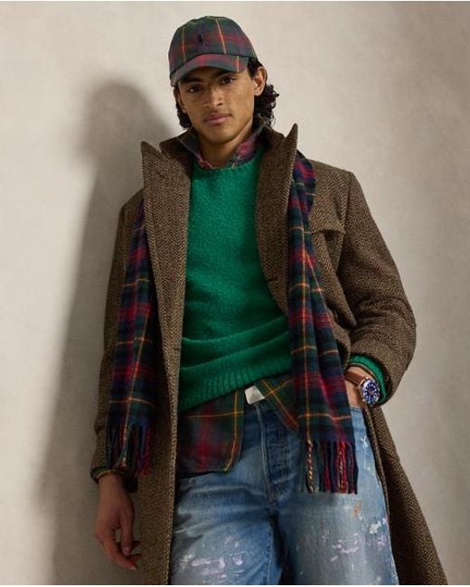 Polo Ralph Lauren Green Suede-Patch Wool-Cashmere Jumper for men