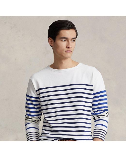 Polo Ralph Lauren Classic Fit Striped Jersey T-shirt in Blue for Men | Lyst