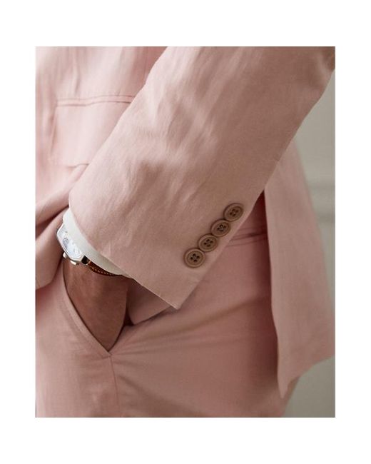 Giacca Kent in lino e seta fatta a mano di Ralph Lauren in Pink da Uomo