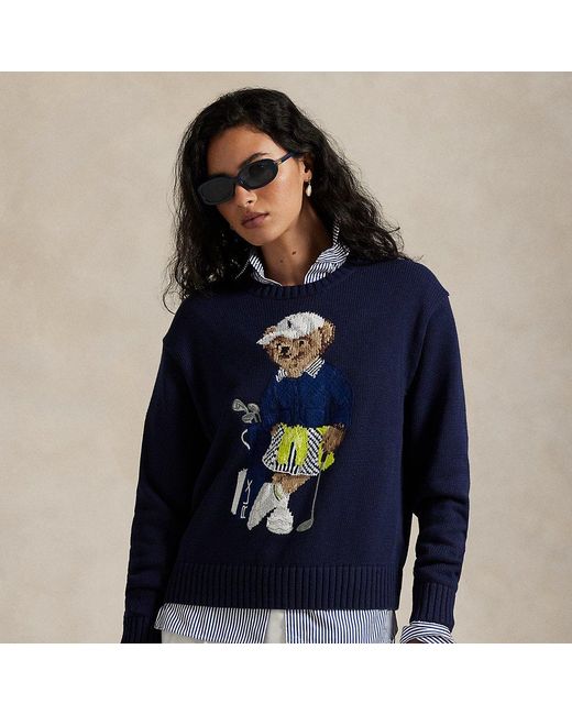 Ralph Lauren Blue Polo Bear Crewneck Jumper