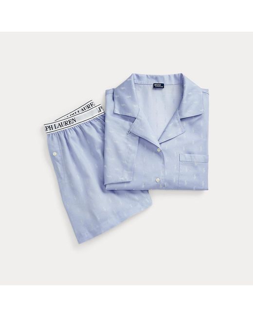 Polo Ralph Lauren Blue Allover Pony Short-sleeve Pyjama Set