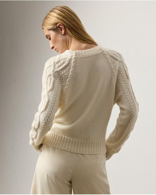 Ralph Lauren Natural Cable-Knit Cashmere Crewneck Jumper
