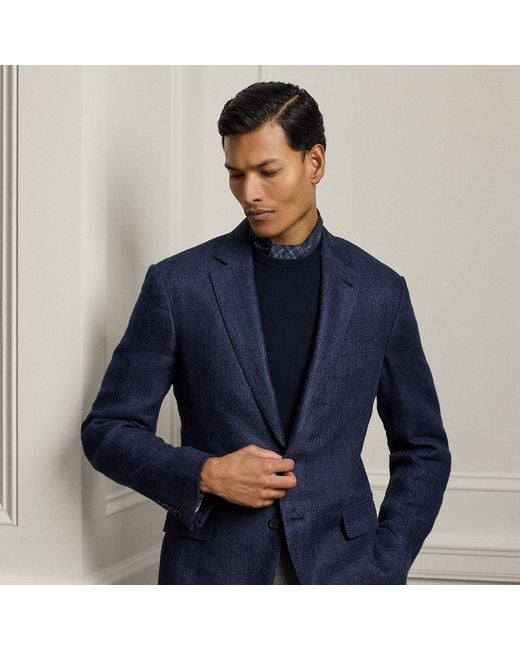 Ralph Lauren Kent Handgemaakt Visgraat Colbert in het Blue voor heren
