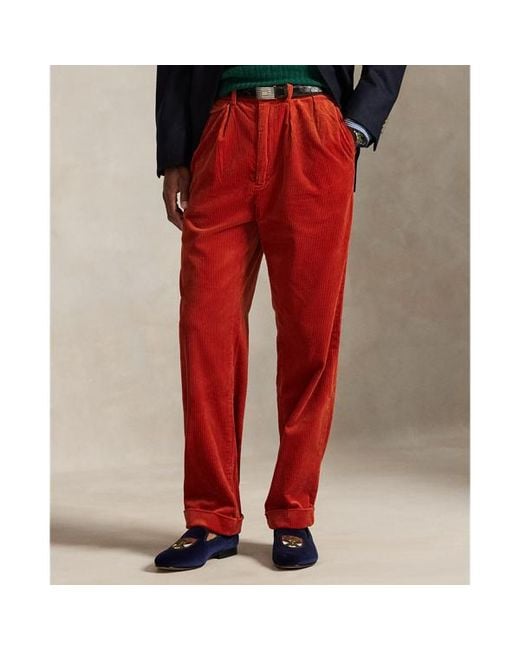 Ralph Lauren Red Whitman Relaxed Fit Corduroy Pant for men