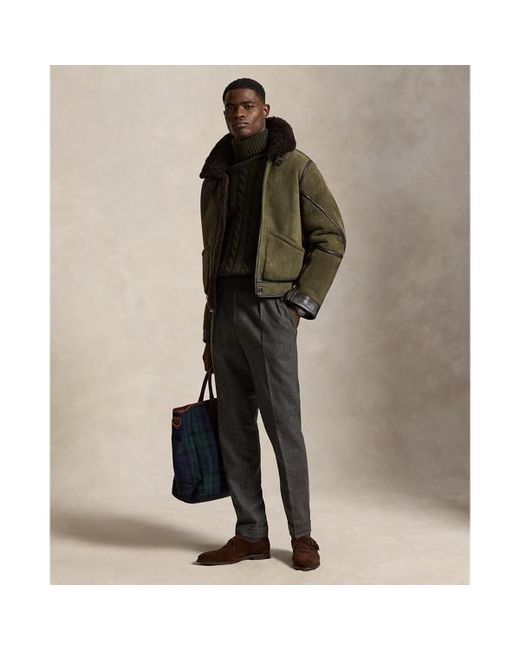 Polo Ralph Lauren Brown Shearling Flight Jacket for men