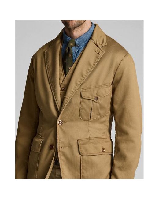 RRL Brown Unconstructed Bedford Cord Sport Coat for men