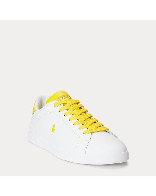 Ralph Lauren Heritage Court Ii Leren Sneakers in het Yellow voor heren