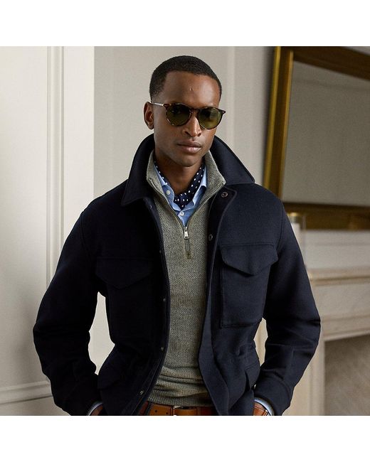 Ralph Lauren Blue Ripley Wool-Cashmere Four-Pocket Jacket for men