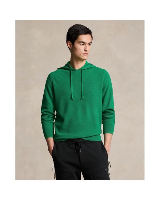 RLX Ralph Lauren Green Mesh-knit Cashmere Hooded Jumper for men