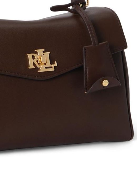 Ralph Lauren Brown Nappa Leather Small Farrah Soft Satchel