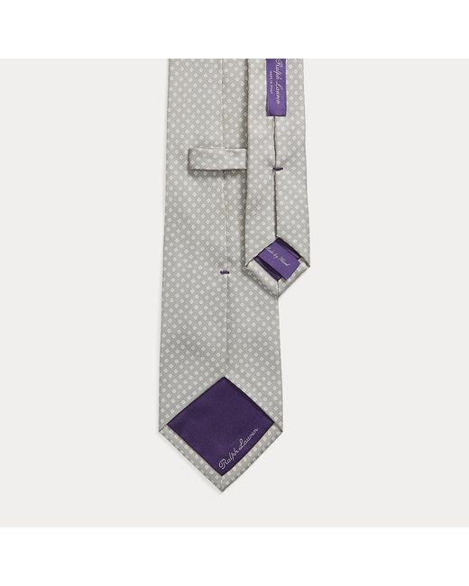 Ralph Lauren Gray Diamond-Patterned Silk Tie for men