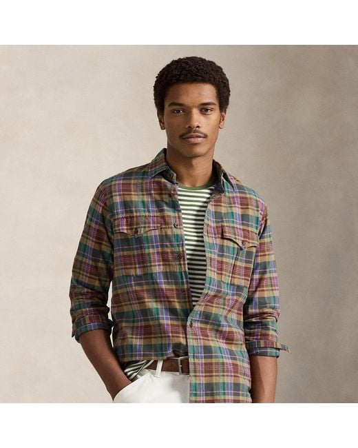 Polo Ralph Lauren Brown Classic Fit Madras Shirt for men