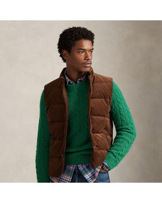 Ralph Lauren Green The Wynton Corduroy Gilet for men