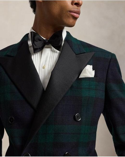 Polo Ralph Lauren Blue Polo Tailored Fit Plaid Tuxedo Jacket for men