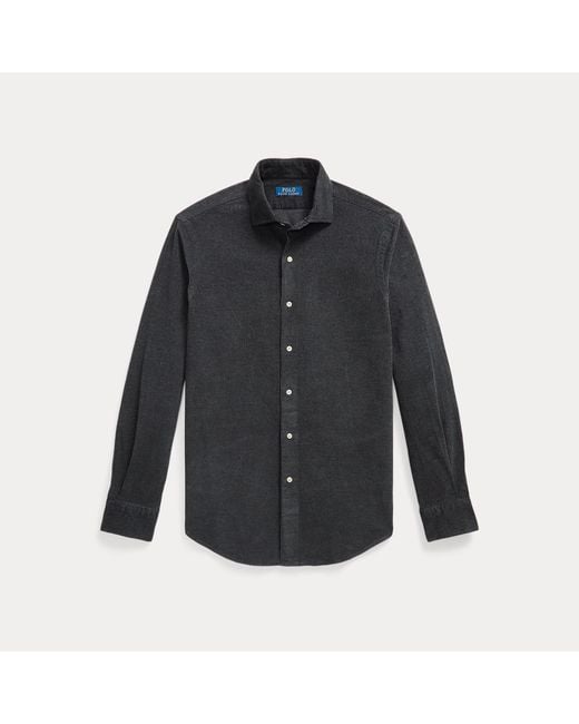 Polo Ralph Lauren Blue Custom Fit Stretch Corduroy Shirt for men