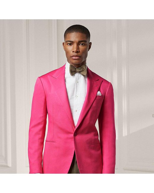 Ralph Lauren Purple Label Pink Kent Handmade Silk Gabardine Jacket for men