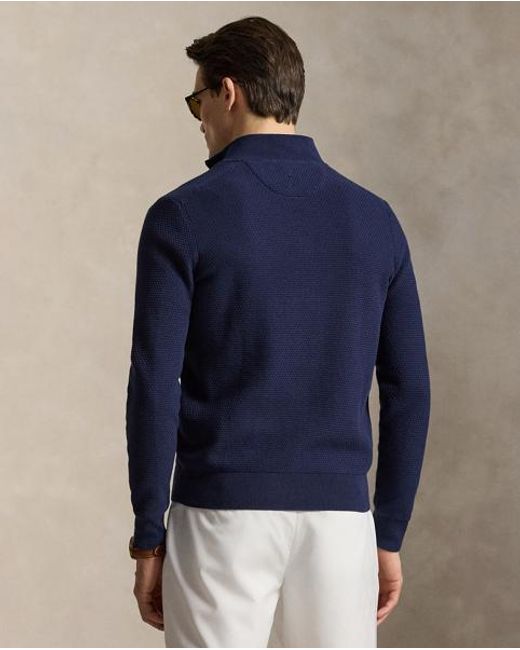 Ralph Lauren Blue Performance Cotton-Blend Jumper for men