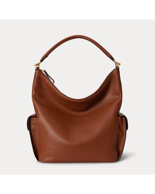 Ralph Lauren Blue Nappa Leather Large Blaike Shoulder Bag