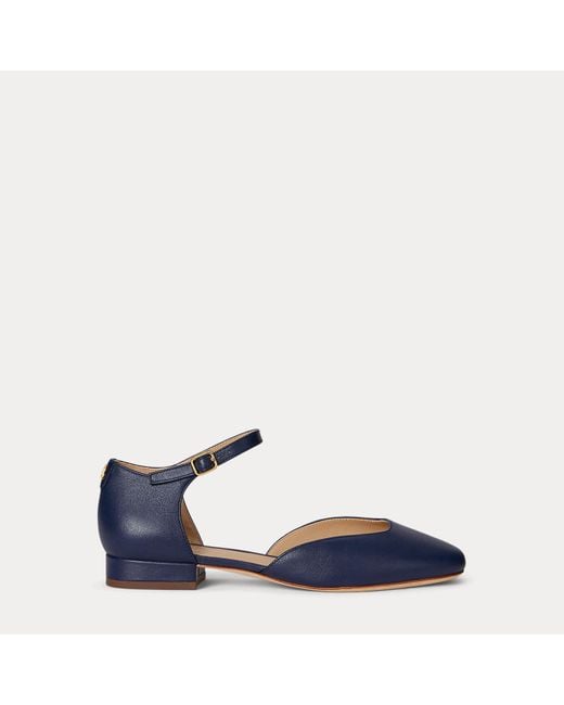 Ralph Lauren Blue Emellie Nappa Leather Mary Jane