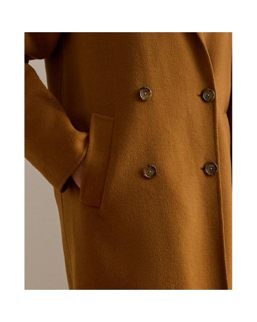 Cappotto a doppio petto in misto lana di Ralph Lauren in Brown