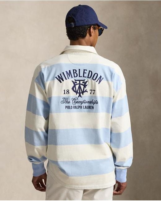 Polo Ralph Lauren Blue Wimbledon Vintage Fit Rugby Shirt for men