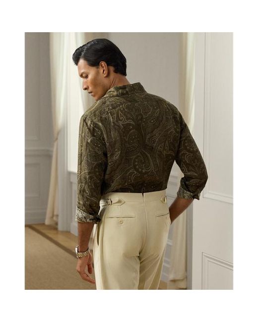 Ralph Lauren Green Ralph Lauren Paisley-Print Linen Shirt for men