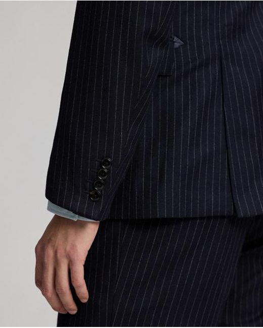 RRL Black Pinstripe Flannel Western Jacket for men