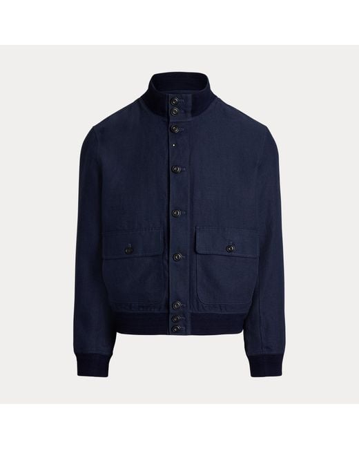 Polo Ralph Lauren Blue The Barrett Linen Herringbone Jacket for men