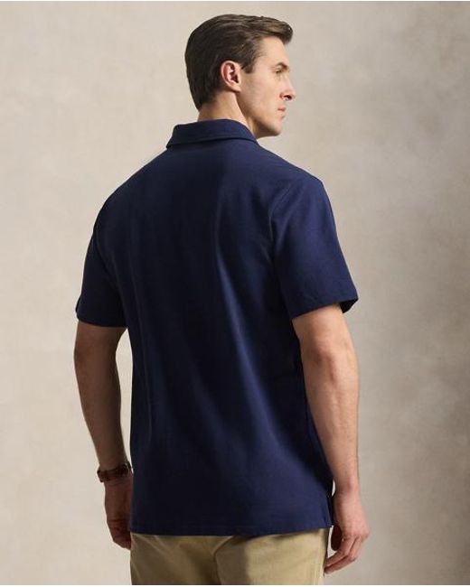 Ralph Lauren Blue Polo Bear Mesh Polo Shirt for men