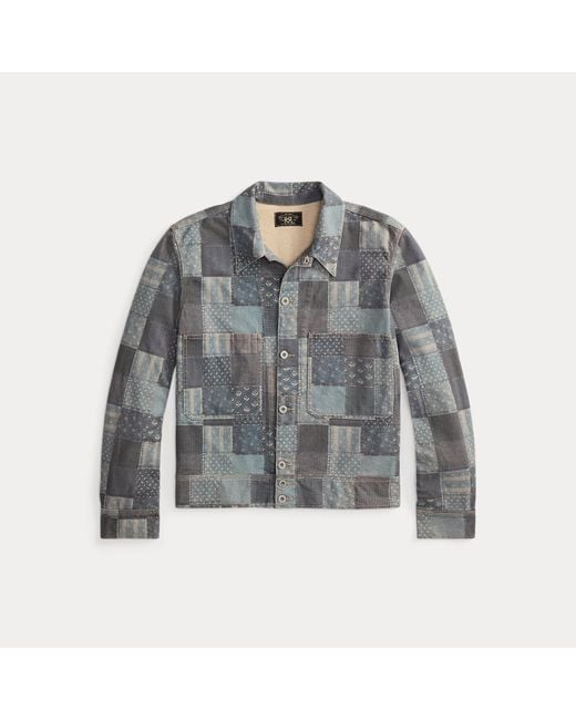 Ralph Lauren Gray Patchwork-Print Jersey Jacket for men