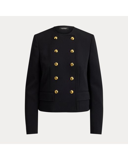 Ralph Lauren Black Double-Breasted Sablé Crepe Jacket