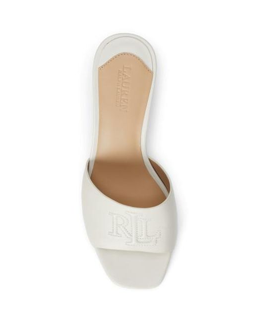 Ralph Lauren White Ralph Lauren Everley Block-Heel Nappa Leather Sandal